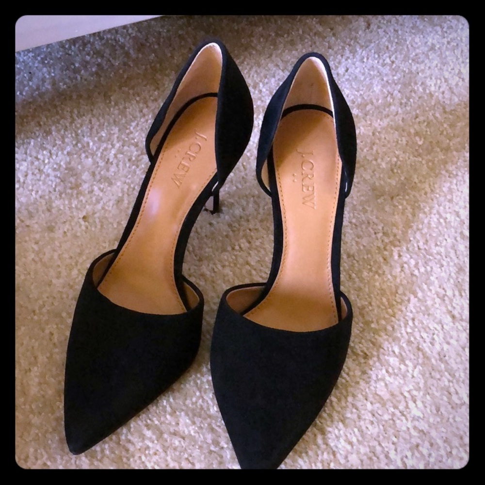 Black suede heels from j.crew